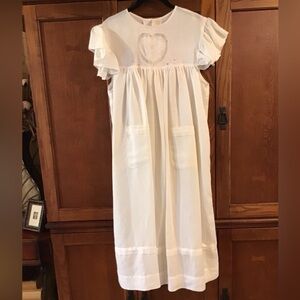 Rare Vintage Lee & Lee women’s thin linen maxi dress with embroidery and crochet